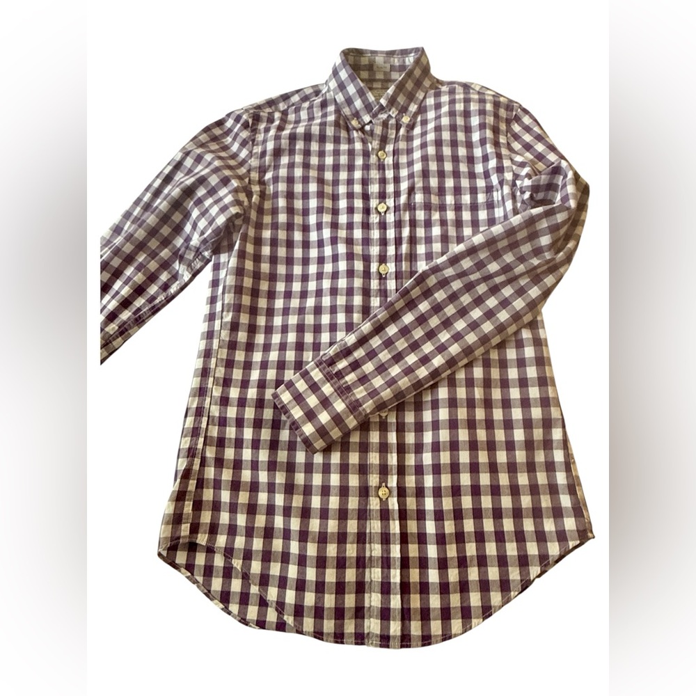 J. Crew purple gingham button down shirt